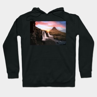 Kirkjufell Mountain Painting Hoodie